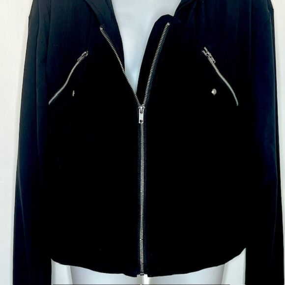 FABLETICS ZINNIA END GAME BLACK CROPPED BOMBER JACKET SIZE XL - Picture 4 of 10